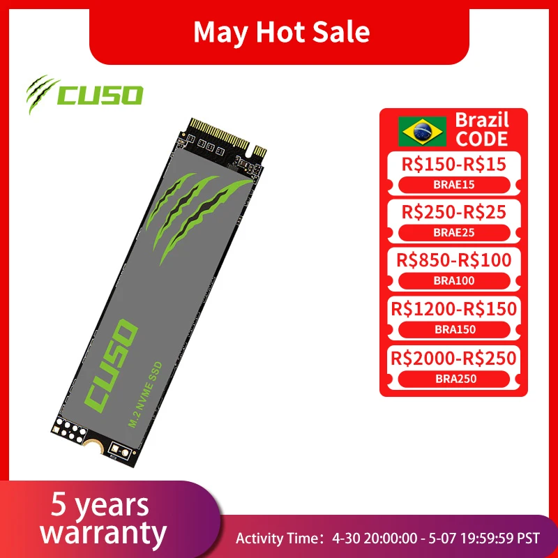 CUSO-SSD Disco rígido para laptop, disco rígido interno, NVMe, M.2, NVMe, NVMe, 240GB, 250GB, 256GB, 500GB, 512GB, 1 TB, 3x4