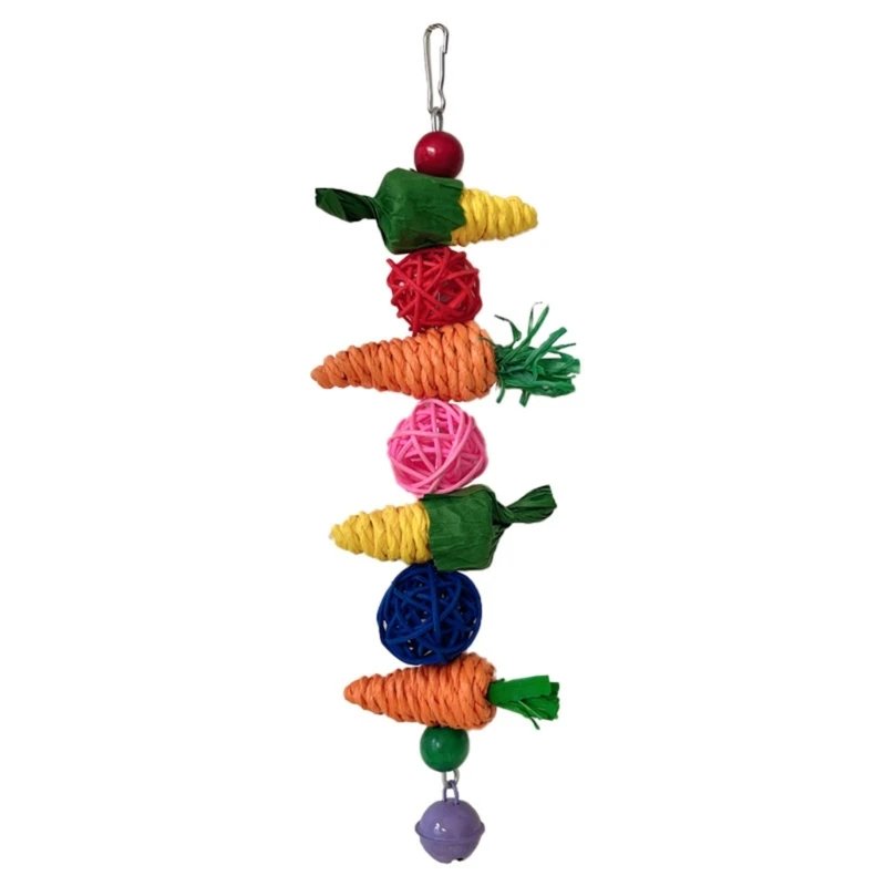 

Bird Toy Tearing Chewing Toy for Teeth Carrot Corn Cluster Cage Hanging Toy