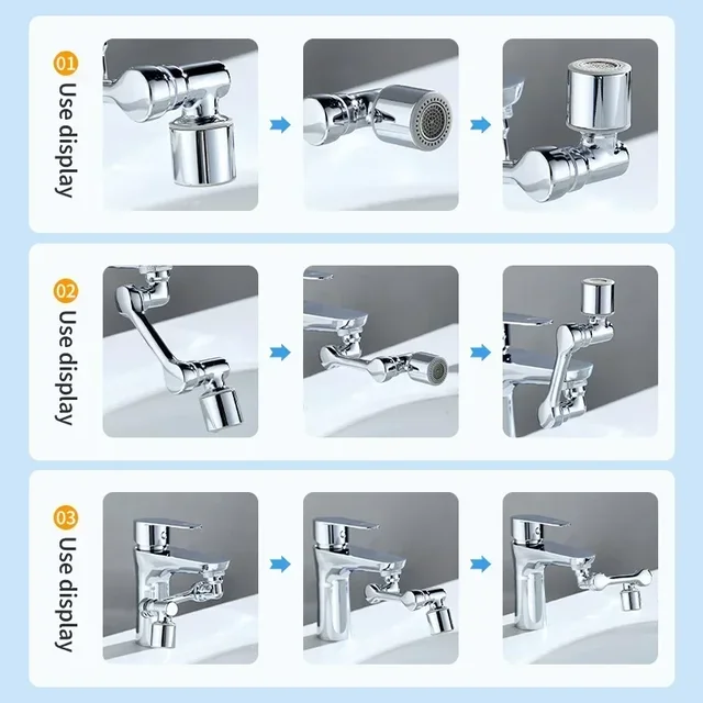 Multifunction 1080° Rotation Faucet Sprayer Head 22/24mm Adaptor Faucet Extender Aerator Splash Bubbler Nozzle Kitchen Tap Tools 5