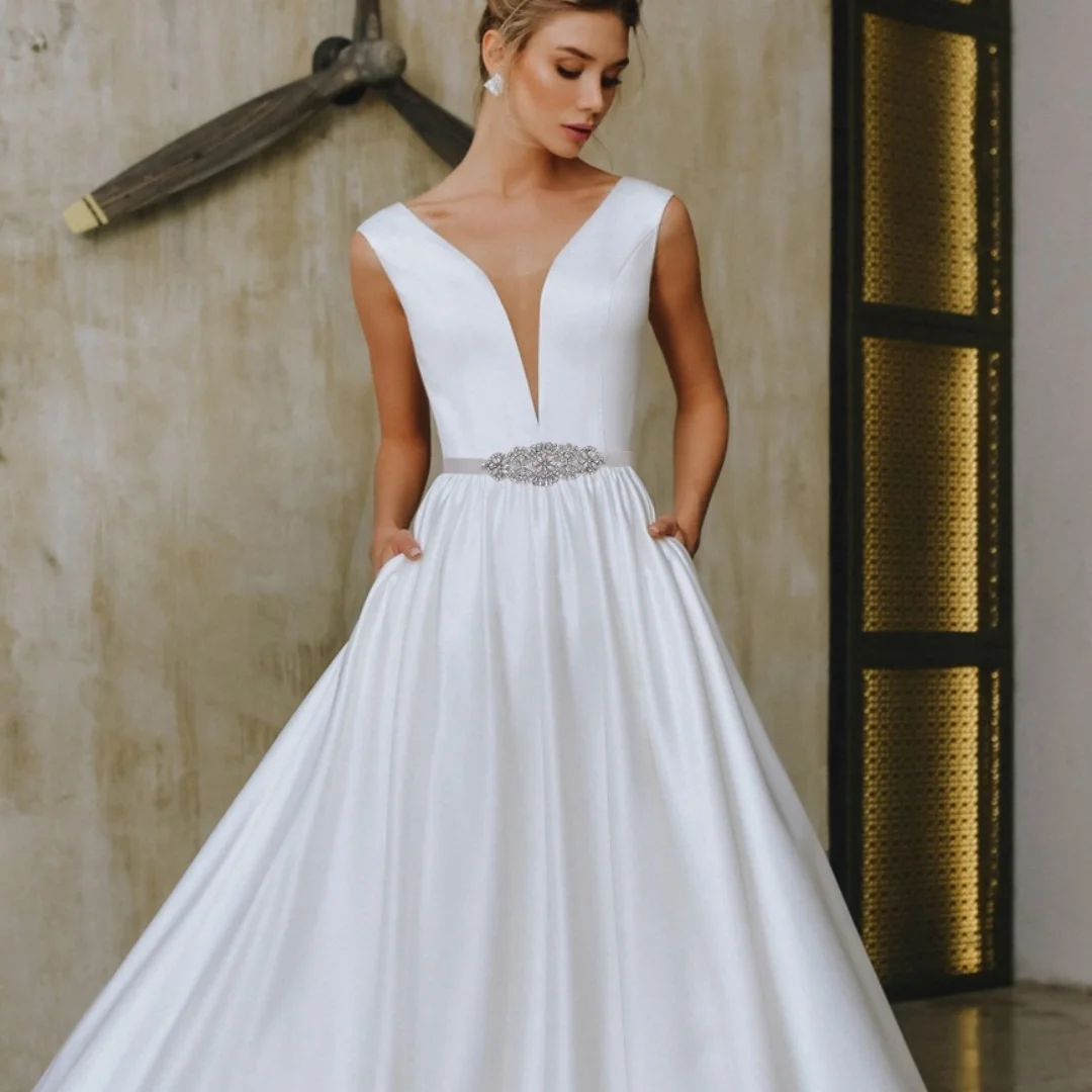 Elegant Crystal Bridal Sash For Women Wedding Dress Belt With Pearls Bridal Belt Dresses Wedding Accessories