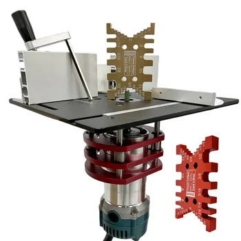 Sistema di sollevamento del router per la lavorazione del legno e piastra superiore in alluminio per motori da 65 mm di diametro Banco da lavoro Trimmer Macchina per incidere Strumenti fai da te