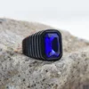Men's/Women High Quality 316LStainless Steel Onyx Gem Style Rings Classic Fashion Trend Jewelry 2