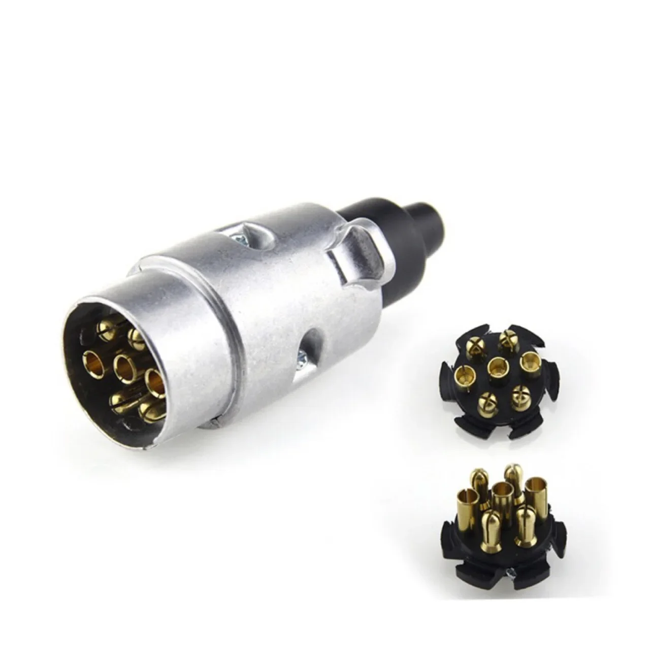 Trailer Plug Socket Set 12V 7 Pin Trailer Plug Socket Set Rubber Seal Car Trailer Coupling Connector EU Plug Durable Trailers Accessories