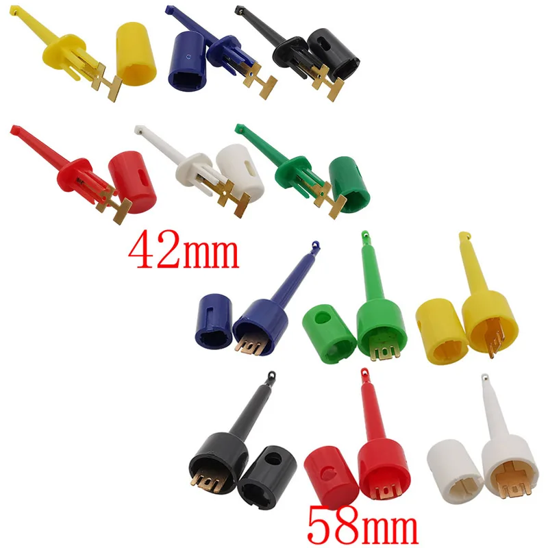 Test Hook Clip 5Pcs 42mm 58mm Round Mini Single For Electronic Testing IC Grabber Large Size Crocodile Clips