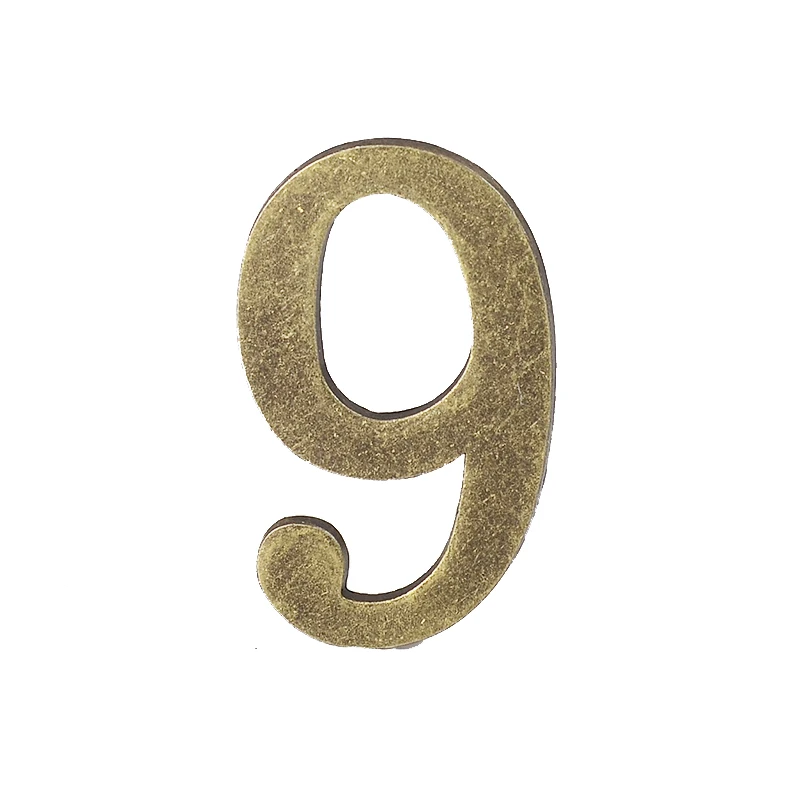 1 Stück Metall tür nummer mit Träger kleber 10*6cm Hausnummer Wohnungstür Nummer für Outdoor Hotel Home Briefkasten Etikett 0-9 – Detail 16