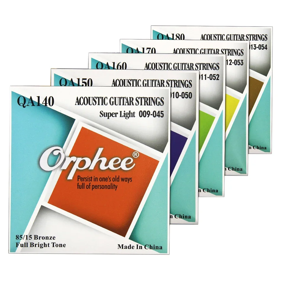Orphee QA Series Medium Super Light Extra Light Acoustic Guitar Strings 85/15 Bronze Color End-Ball acoustic guitar strings
