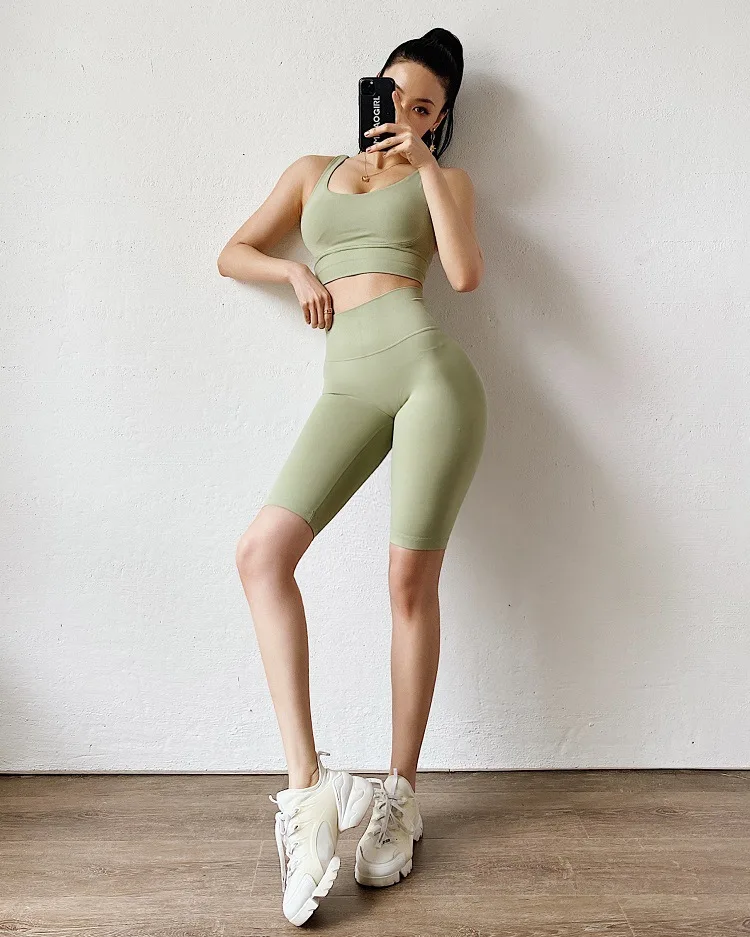 

Online Celebrity Double-sided Sanding Without Embarrassing Line Fitness Pants High Waist Peach Hip Five-point Tight Yoga Shorts