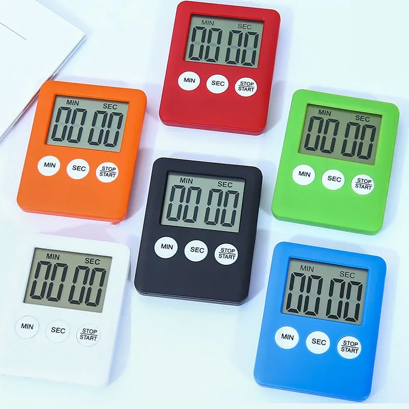 Magnet Kitchen Cooking Timers LCD Digital Screen Square Count Up Countdown Alarm Clock