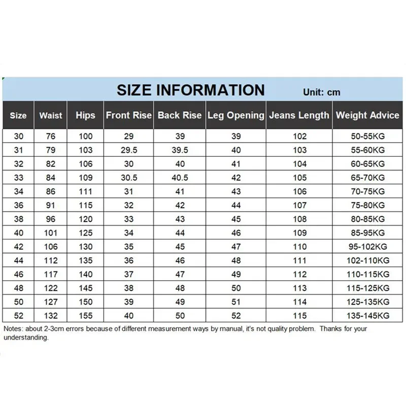 High Waist Men Jeans 150KG Autumn Thicken Stretched Plus Size 46 48 50 52 Denim Pants Loose Straight Dad Gift Summer Trousers