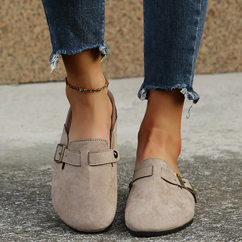 Ladies flat leather mules Clearance