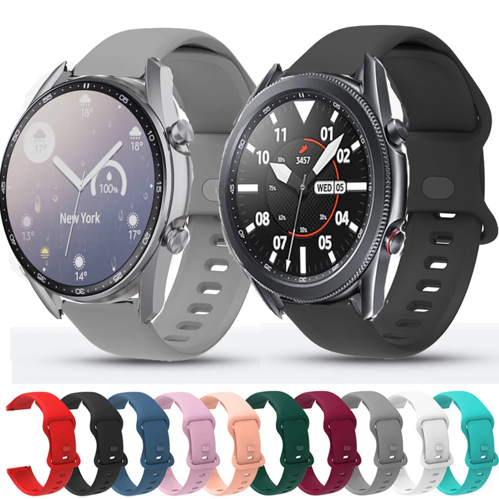 

Ремешок силиконовый для смарт-часов Samsung Galaxy Watch 3 41 мм 45 мм, сменный Браслет для Galaxy Watch 42 мм 46 мм, 20 мм 22 мм
