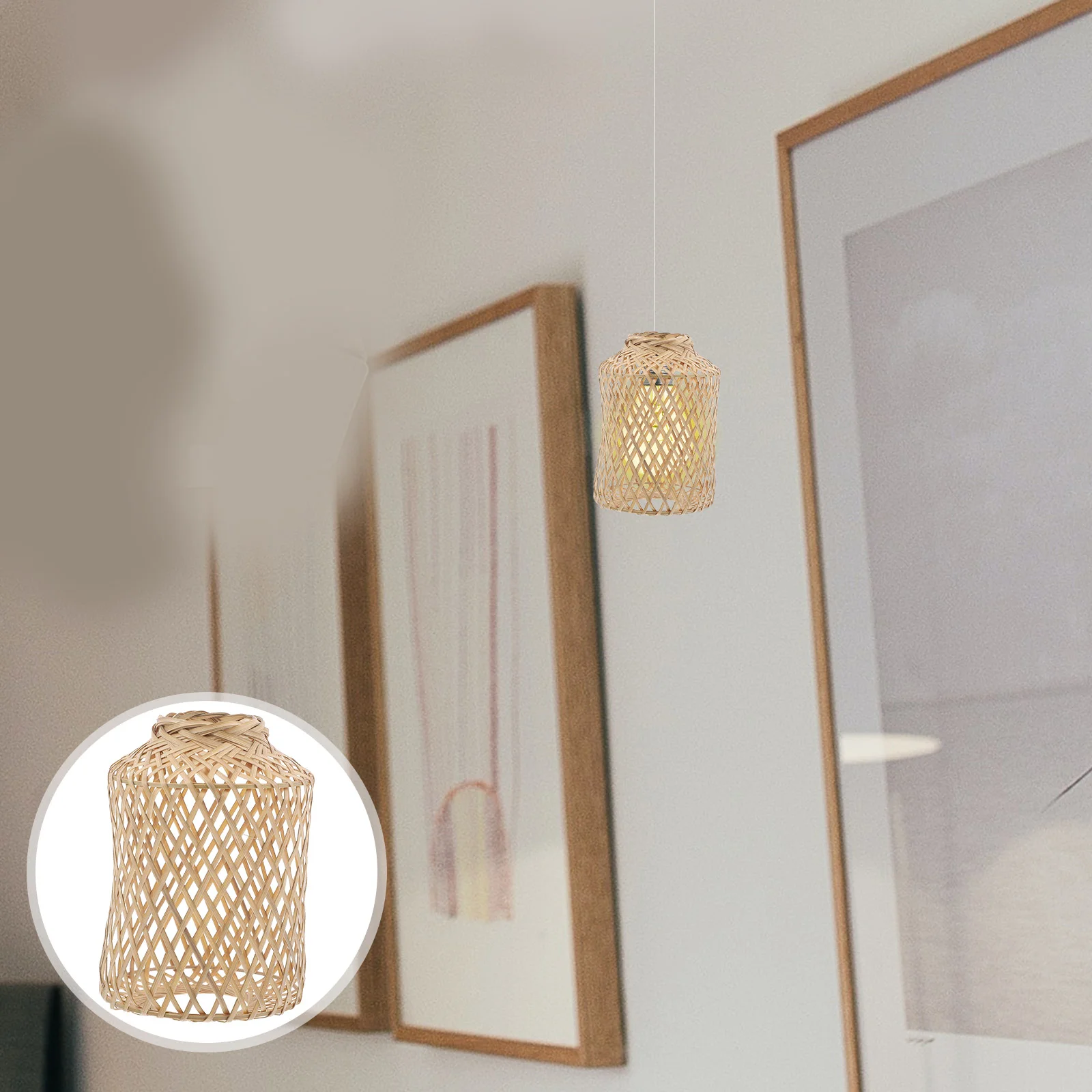 

Pastoral Style Lamp Cover Bamboo Woven Lampshade Woven Bamboo Lamp Cover Lampshade Decor