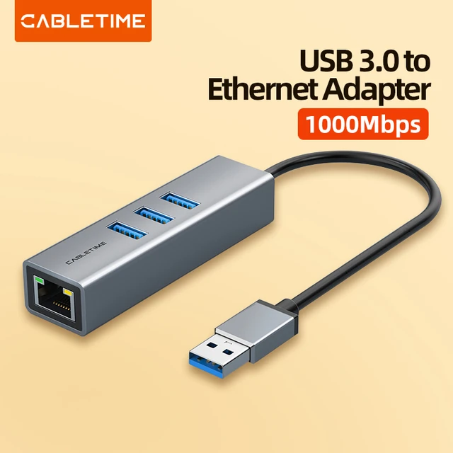 USB C HUB 1000Mbps 3 Ports USB 3.0 Type C HUB USB to Rj45 Gigabit Ethernet  Adapter RTL8153 for MacBook Laptop Computer - AliExpress