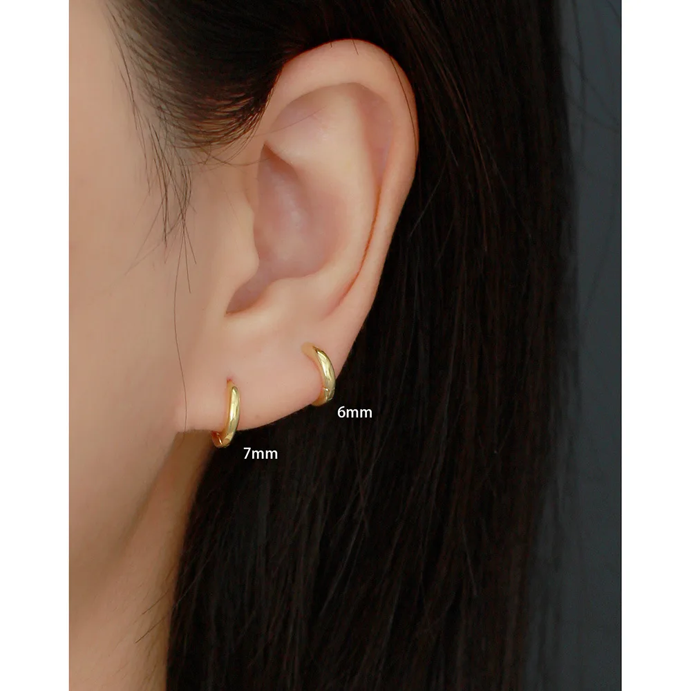 925 Sterling Silver Hoop Earrings silver hoop earrings silver earrings hoop earrings 5mm/6mm/7mm/8mm/9mm 18k Gold Plated Round Circle Earrings Unisex Fashion Jewelry