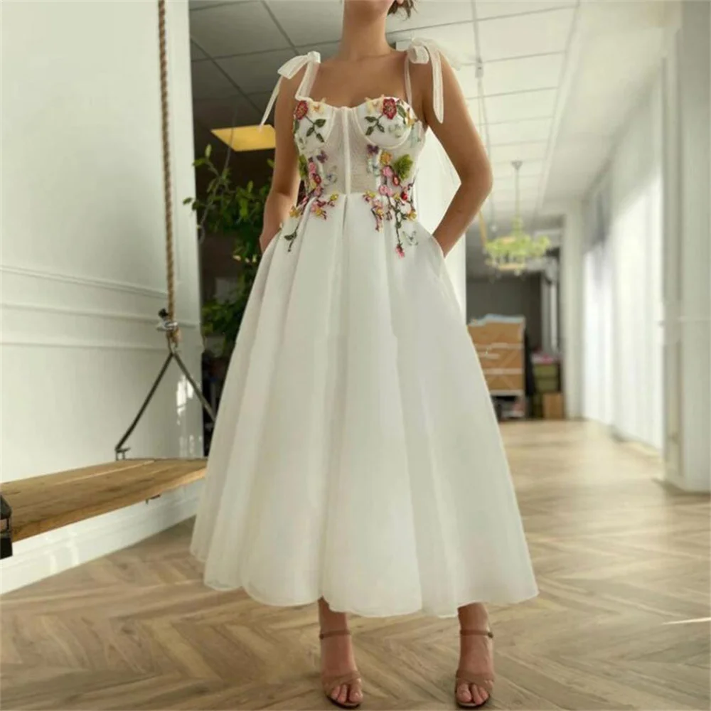 2023 vintage ples šaty bohémský květin a-line tyl večírek talár elegantní dámská 3D potištěné nepopsaný krátce sukně denně nést