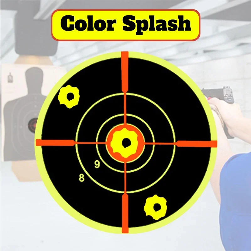 3in Paper Per Shooting ToolsRoll 100/200pcs Splatter Splash Adhesive Sticker Targets Amp Shooting Reactive Practice