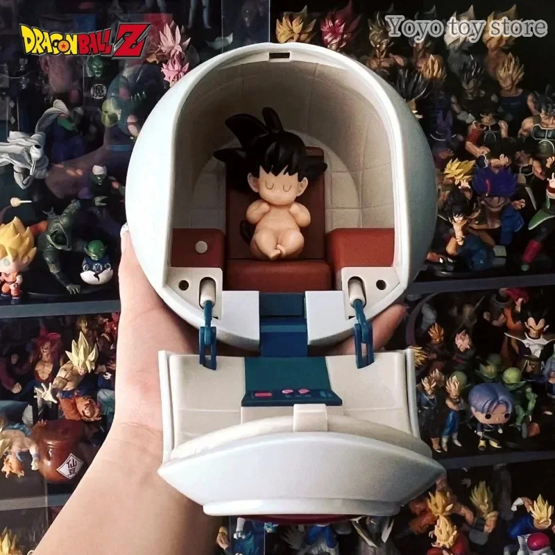 

Anime Figure 18cm Dragon Ball Vegeta Space Capsule Spaceship Luminous Super Saiyan Model Dolls Figurine Decor Collections Toy