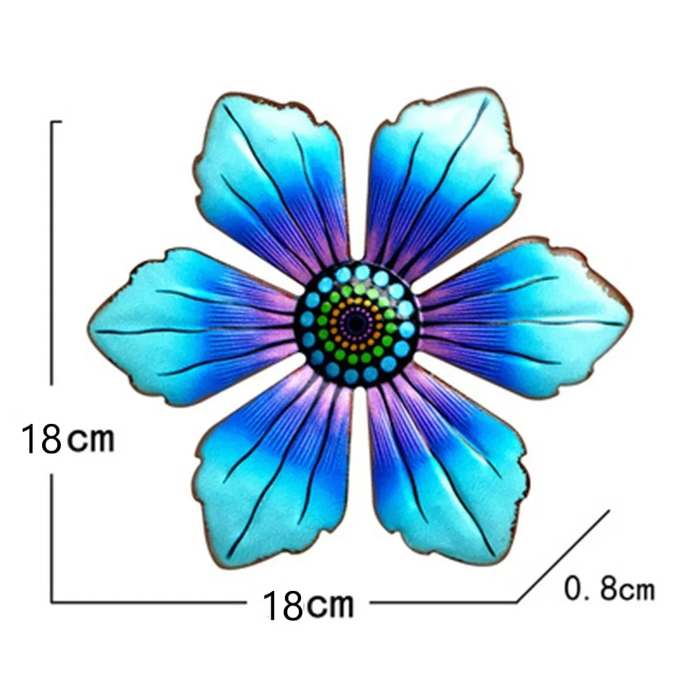 Metal Flower Crafts Wall Art Sculpture Flower Hanging Figurine Decoration Outdoor Hanging Ornament Garden Home Decor 1pc garden decoration metal wall decor