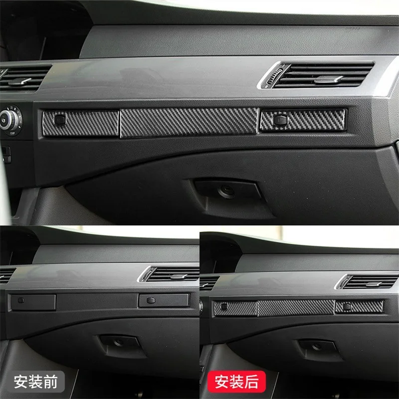 

FOR BMW 04-10 styles 5 Series E60Decorative sticker for co pilot's cup holder Carbon fiber pattern Interior modification