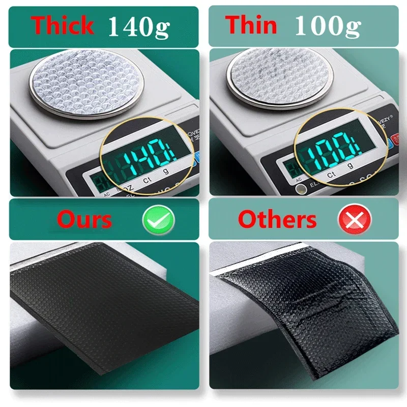 Bubble Mailers 20PCS Bubble Mailers Black Foam Envelope Bags Self Seal Mailer Padded Envelopes Bag Bubble Mailing Bag Shipping Packages