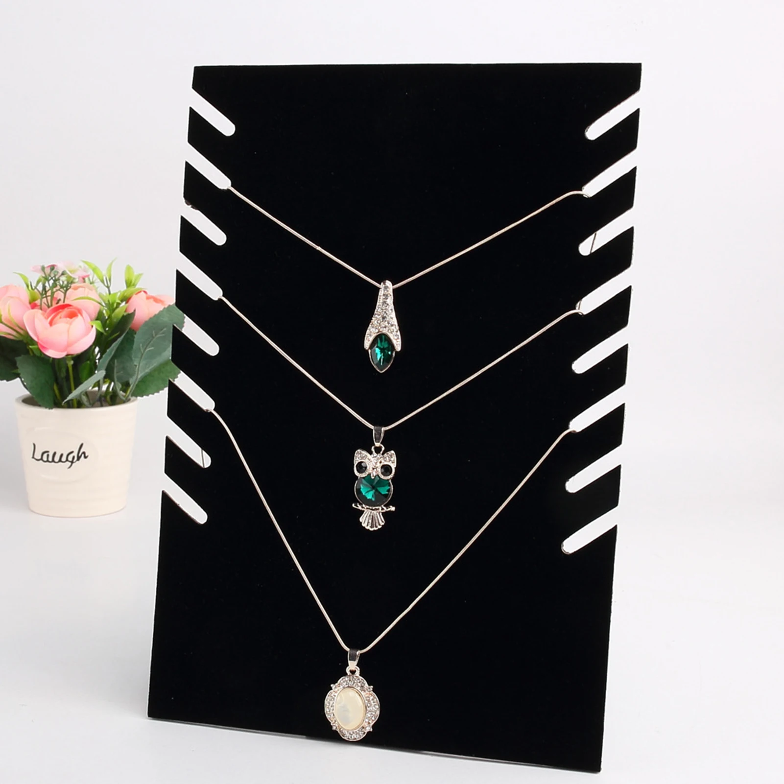 2021 Necklace Display Stand Rack Jewelry Pendant Chain Display Holder Neck Velvet Bust Simple Easel Jewelry Organizer Stand