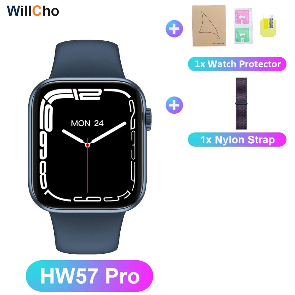 HW57 Pro SmartWatch Men Wireless Charge Voice Assistant QR code Alipay BT Call Watch For Women NFC Smart Watch pk w27pro hw37pro 