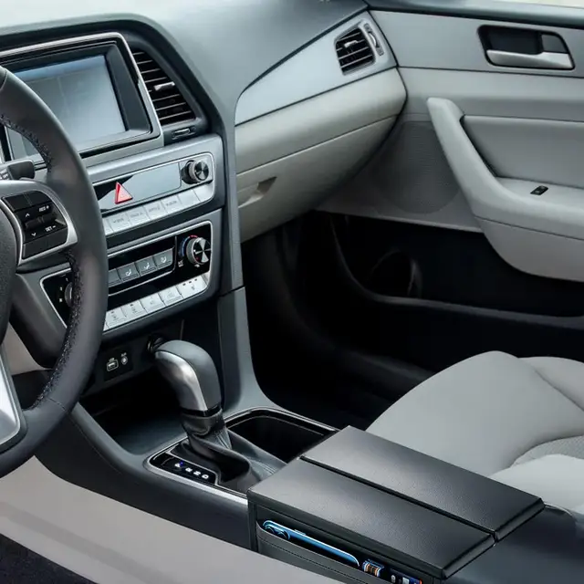 Copri Bracciolo Auto In Pelle - Design A Diamanti - Impermeabile E Antigraffio - 29x17 Cm - Foto 14