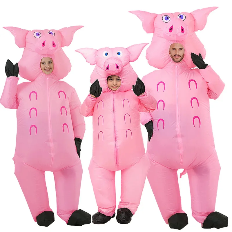 

Надувной костюм для взрослых и детей, надувной костюм свиньи, надувной костюм свиньи, надувные костюмы на Хэллоуин, Рождественский Костюм