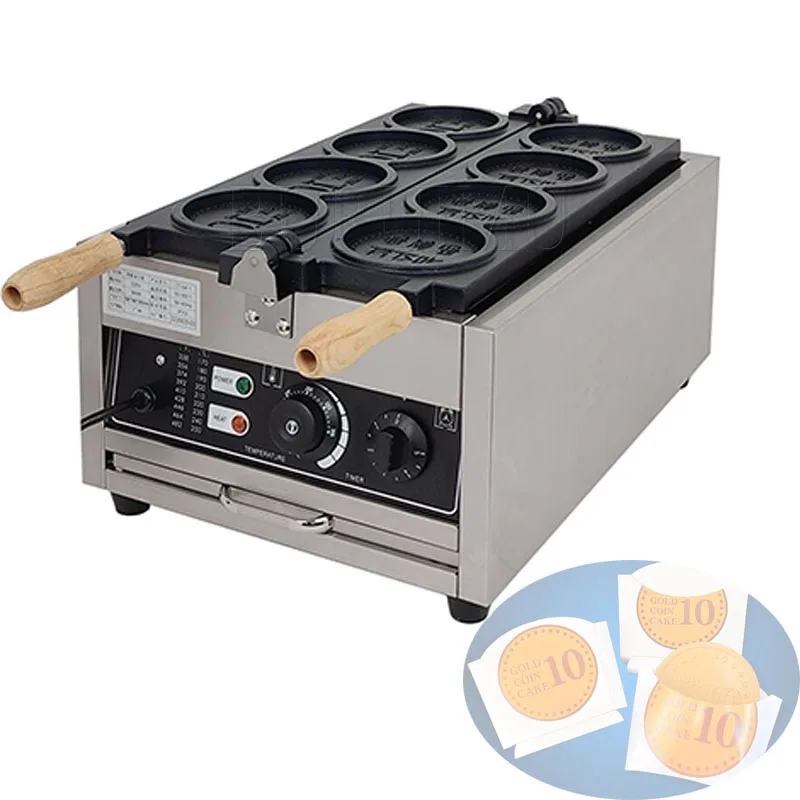 

Commercial 3pcs Non-stick Coating Japanese Yen And Korean Won Gold Coin Waffle Machine Cheese Bread Coin Scones Waffle Maker