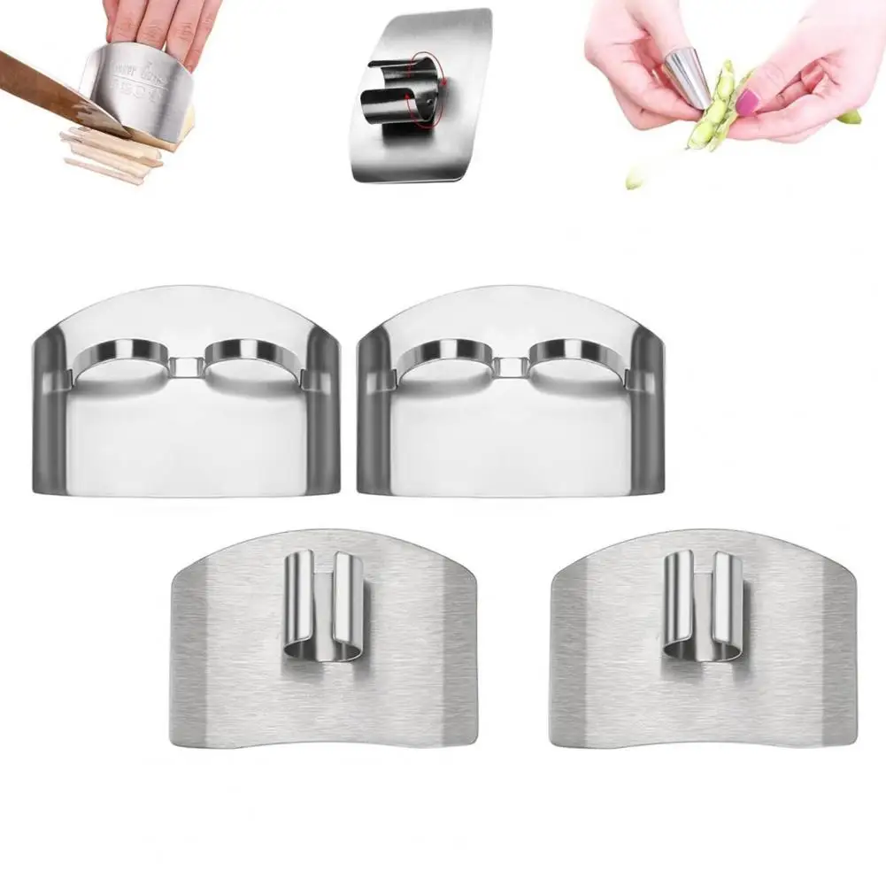 2Pcs Stainless Steel Finger Guard for Cutting Adjustable Finger Protector Safety Durable Veggie Chopper for Dicing Easy to Clean