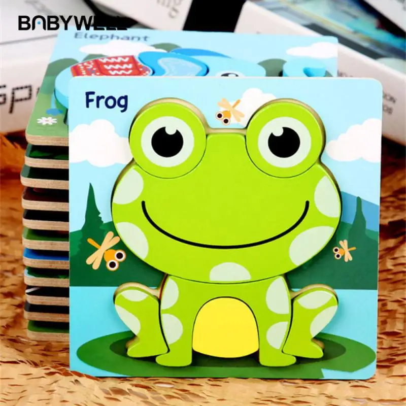 

Высококачественные деревянные головоломки, развивающие Мультяшные животные, раннее познание, интеллектуальная игра-головоломка для детей, игрушки