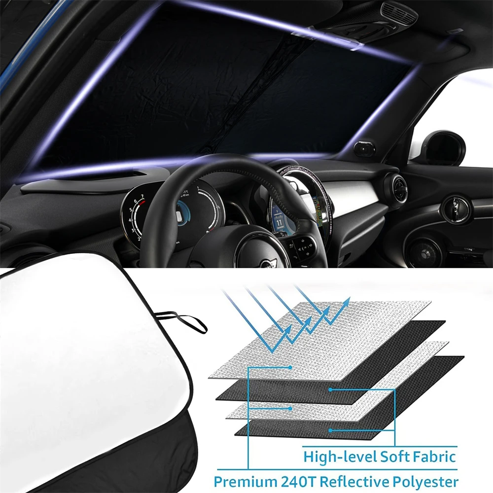 For Mini Cooper S Hardtop 4 Door 2015- Car Visor Sunscreen Window Sun Shade Blocks Parasol Coche UV Rays Driver Protection