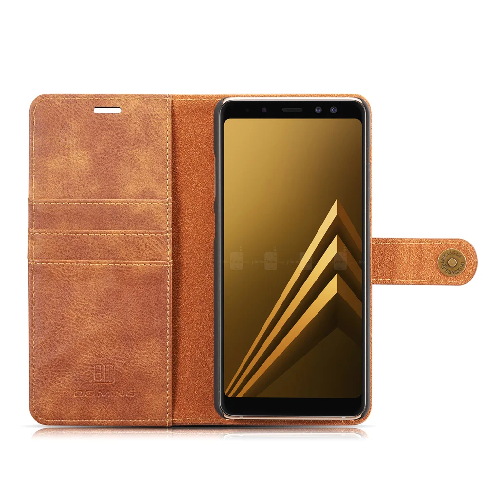 DG.MING 2 in 1 Detachable Leather Case for Galaxy A7 A9 J6 2018 A6 J6 Plus A750 A9S M31 M51 Magnetic Clasp Wallet Leather Case