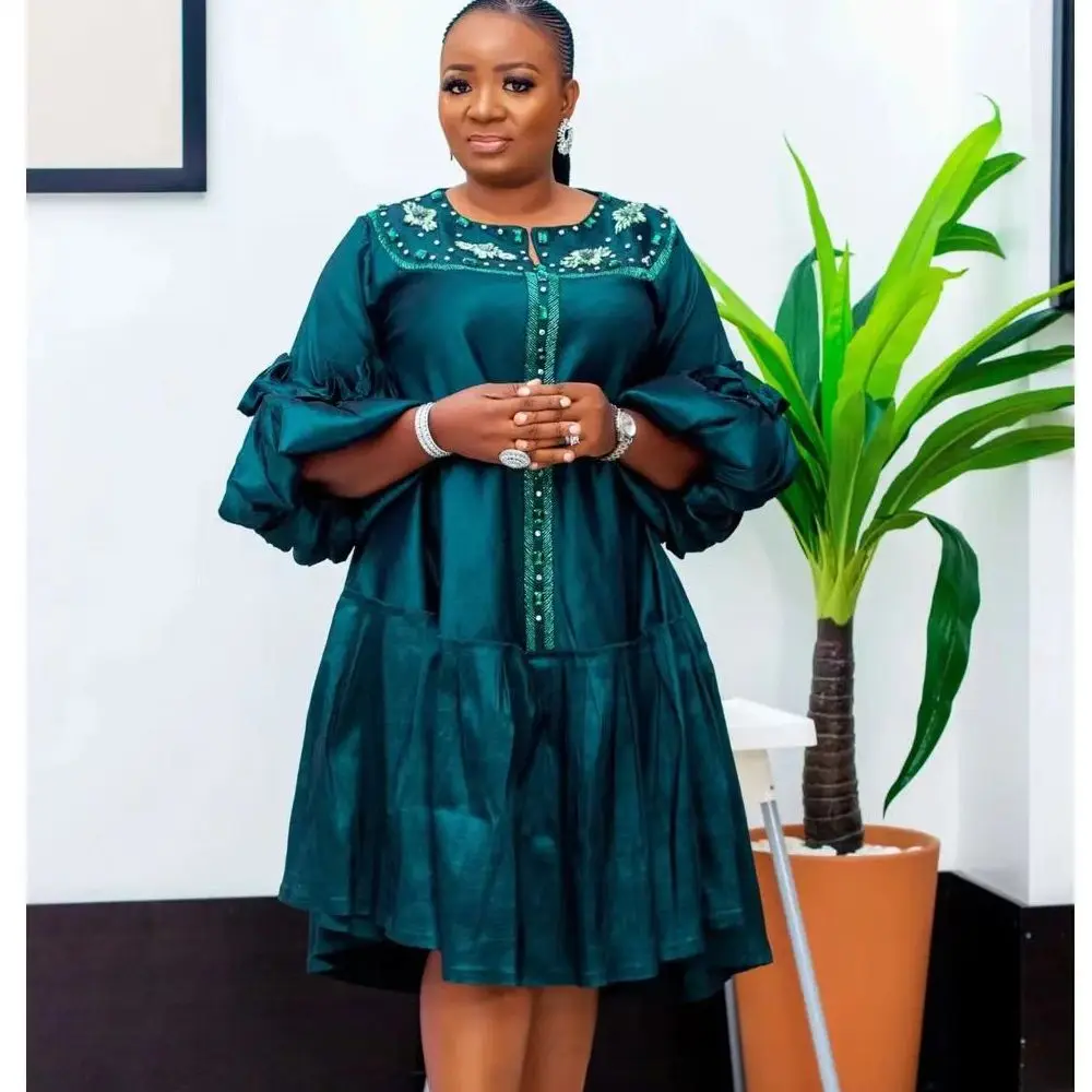 

Plus Size African Party Dresses for Women Dashiki Ankara Turkey Robe Spring Summer Africa Clothing Puff Sleeve Evening Gown
