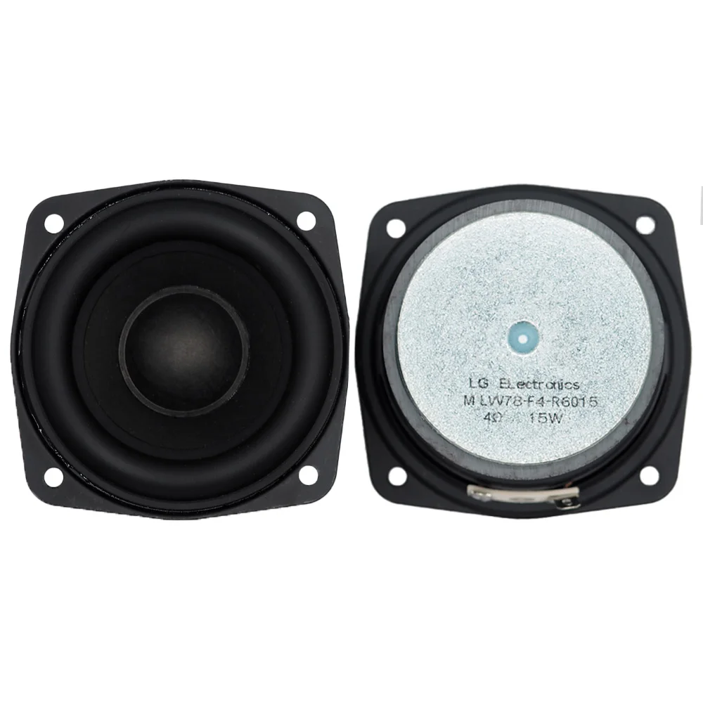 1pcs 78MM 4 Ohm 15W Subwoofer Speaker 3 Inch Convex Cap Bass Square Woofer DIY Bookshelf Speakers Hifi Home Sound Theater 5