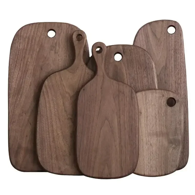 Solid Wood Chopping Boards with Handle Cutting Board Black Walnut Fruit Cutting Board Western Restaurant Solid Wood Bread Board