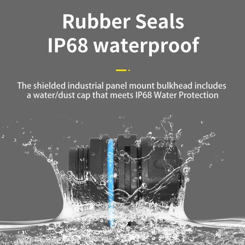 Сетевой панельный соединитель YXY RJ45, IP68 Ethernet, двойной размер M20M23 CAT5ECAT6CAT6A, водонепроницаемый наружный проводной соединитель (art.: 3920bcd173e63) - 3920bcd173e63