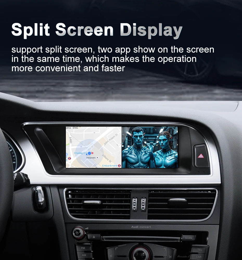 Qualcomm Snapdragon 680 6225 Silvery 2.4GHz Wireless CarPlay Auto For AUDI A4 B8