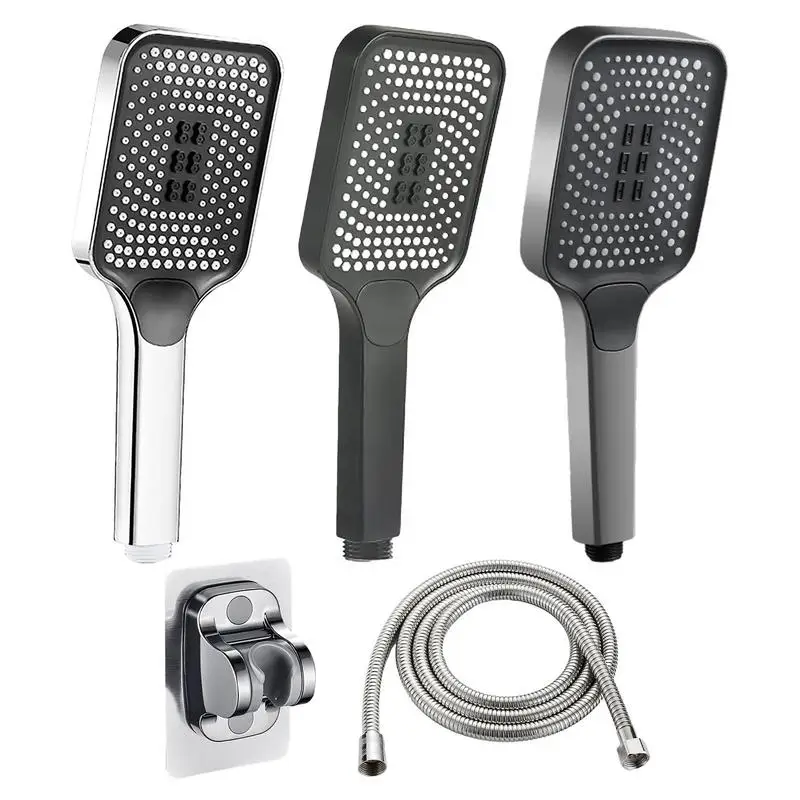

Handheld Shower Head High Pressure 3 Settings Shower Head With Hose & ON/OFF Switch Water Saving Shower Head For Bathroom