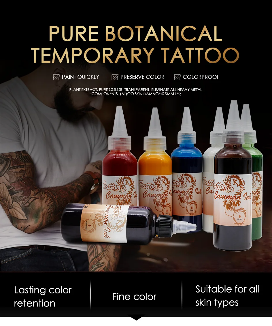 Airbrush Temporary Tattoo Ink Facial ink Plant Pigments For Spray Pen  Chameleon Body Paint Tattoo Airbrush Tint 30ml /100ml - AliExpress