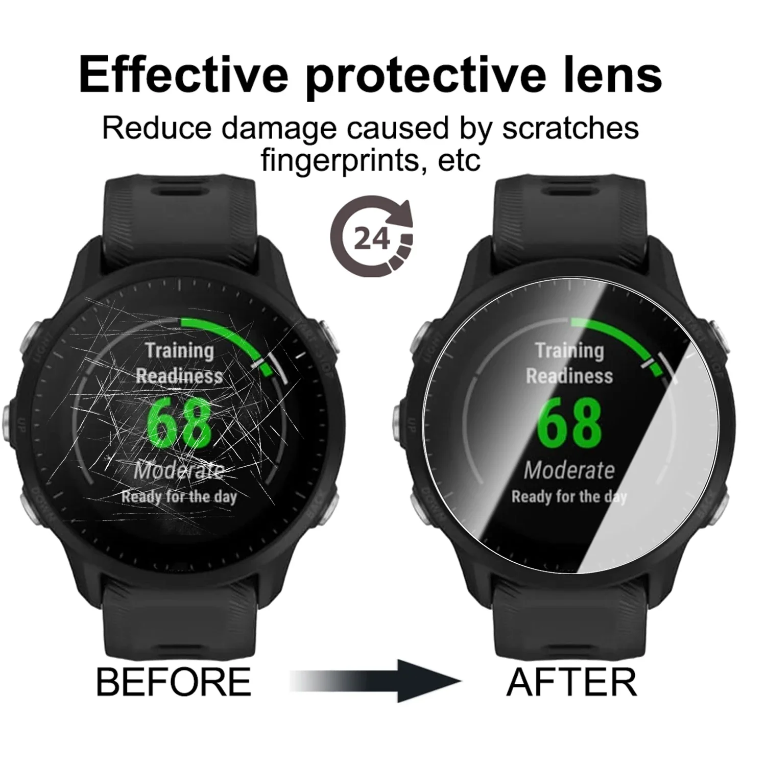 Tempered Glass for Garmin Forerunner 165 955 255 Quick Installation SmartWatch Premium Screen Protector for Forerunner 955 255