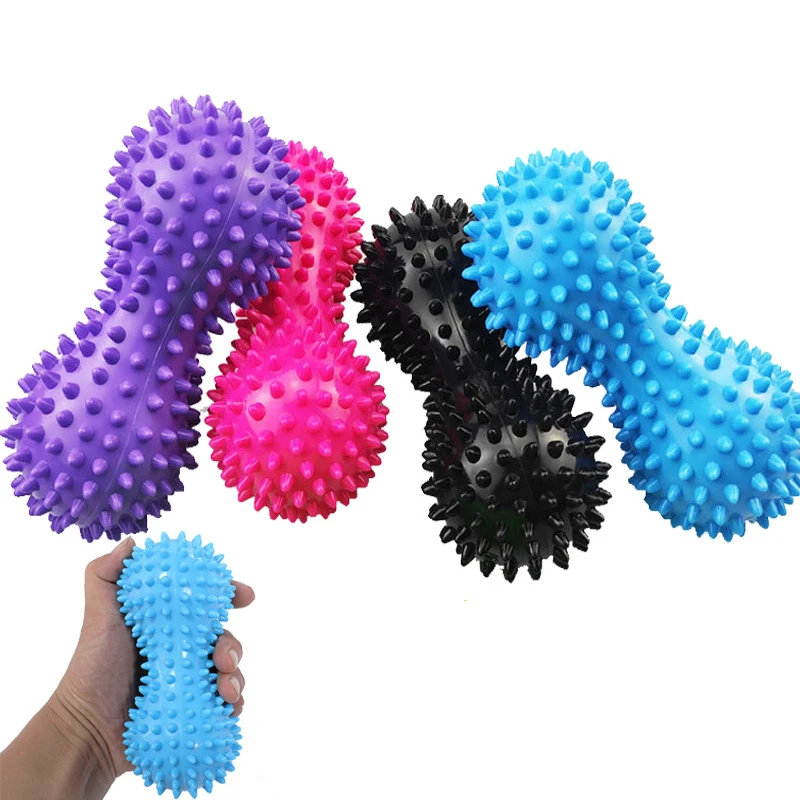 grip ball silicone massage hand acupoint finger exercise equipment release pressure blood circulation strength training healthy Pvc Peanut Style Prickly Ball Massage Acupoint Grip Strength Ball Pointed Nail Fascia Yoga Ball Fitness Ball Hedgehog Ball