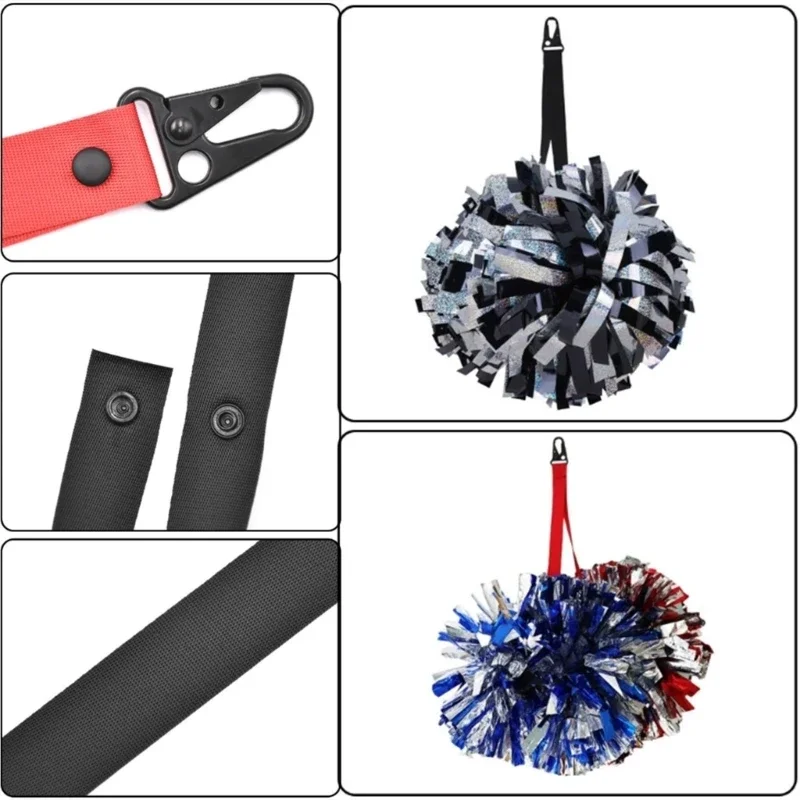 Cheerleading Accessories Cheerleader Poms Holder Strap for Girl Sports Cheer Backpack Pom Holder Cheer Pom Lanyard