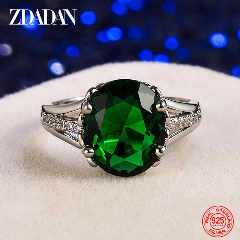 여성을위한 ZDADAN  에메랄드 손가락 반지 패션 웨딩 쥬얼리