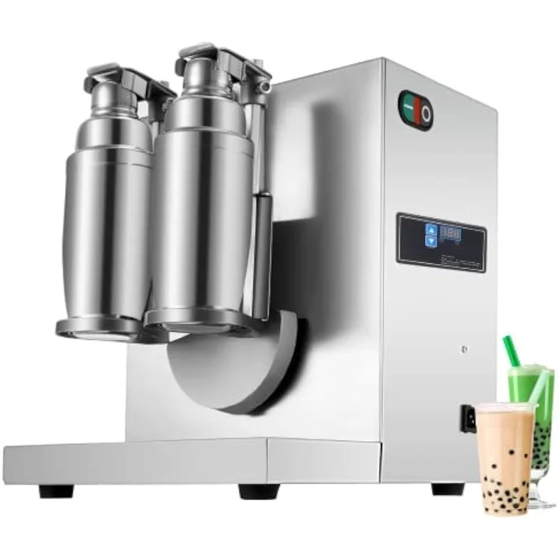 

Happybuy Milk Tea Shaker Double Frame Milk Tea Shaking Machine 400r per Minute Stainless Steel Auto Tea Milk Making Machine