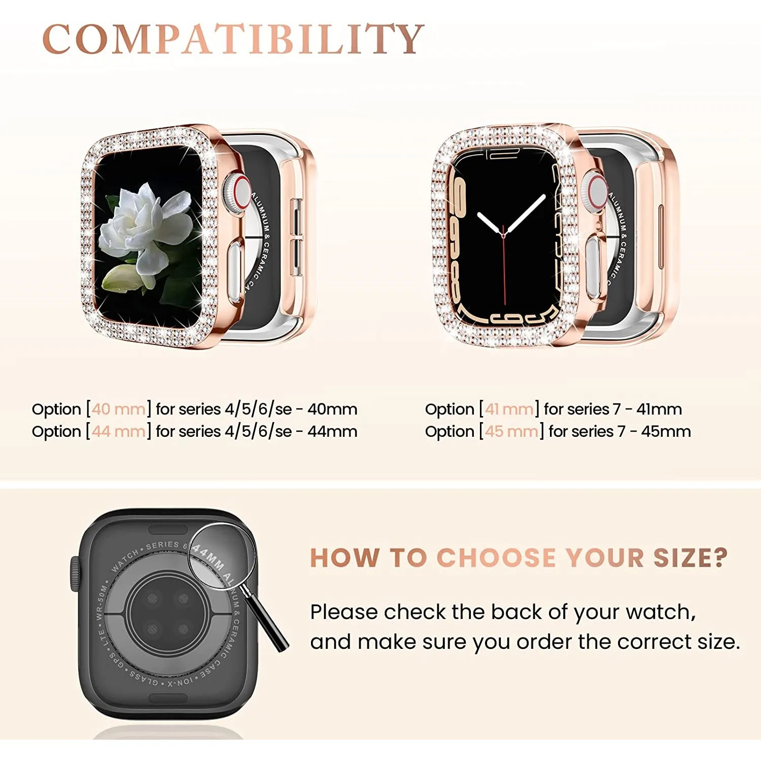 Luxury Bling Diamond Bumper Fashion Protective Watch Cover