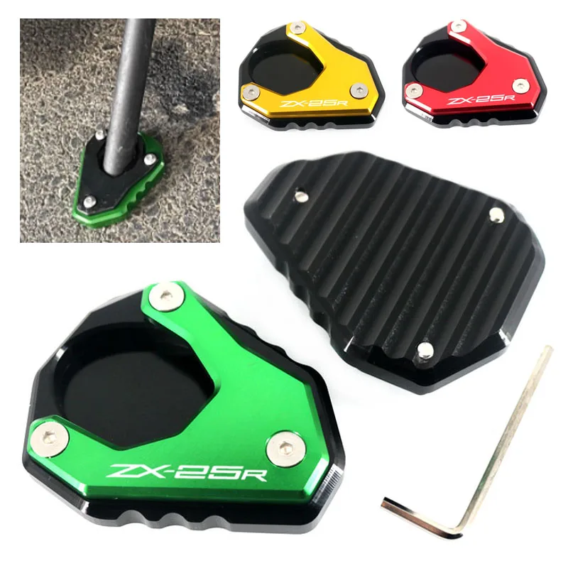

For KAWASAKI ZX-4R ZX-4RR ZX-25R ZX4R ZX25R Motorcycle CNC Kickstand Foot Side Stand Extension Pad Support Plate Enlarge Stand