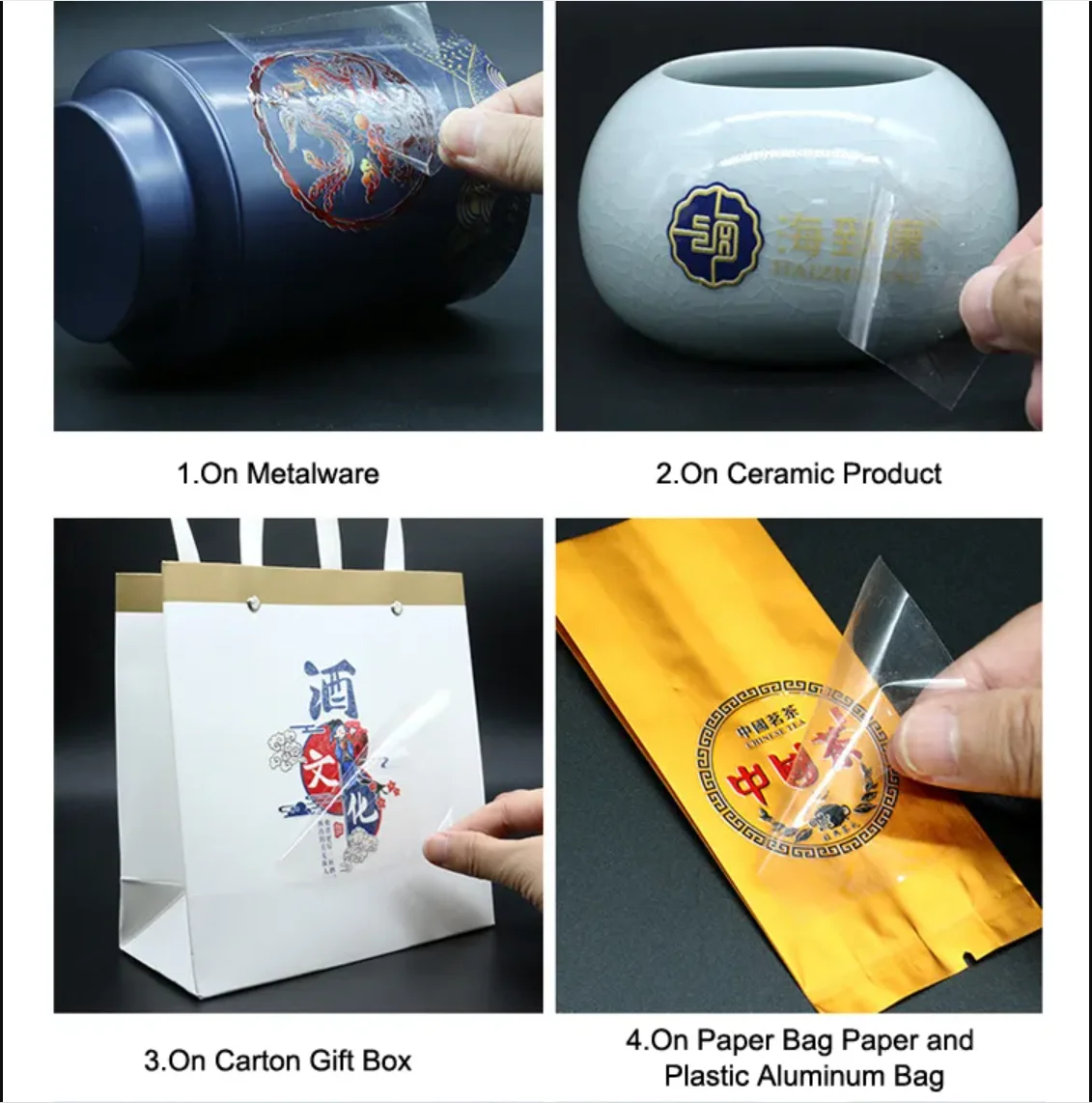 AB 필름 크리스탈 라벨 스티커, 범용 인쇄 UV DTF 필름 롤, 30cm x 100m