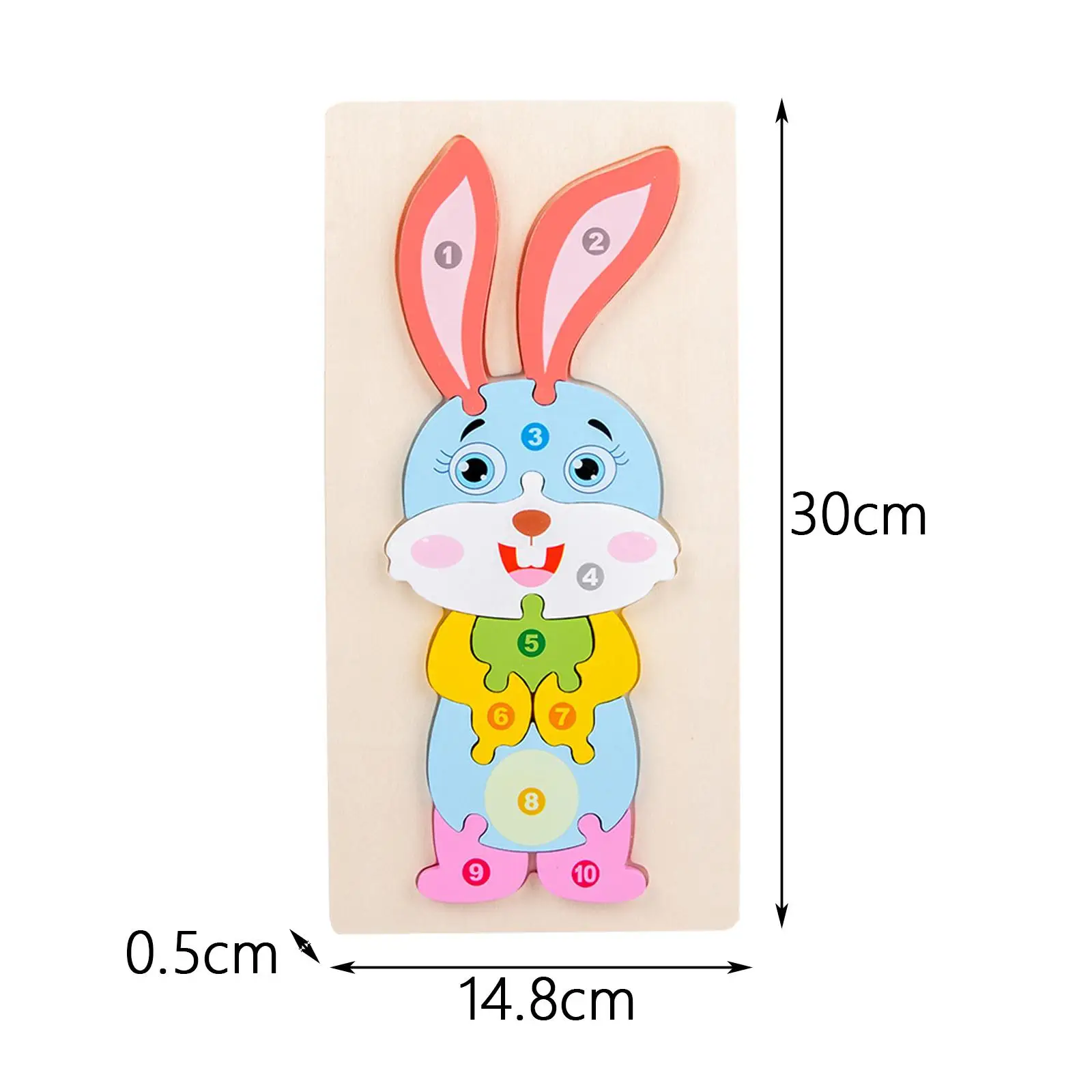 

Easter Rabbit Puzzle Eco Friendly Sensory Toy Fine Motor Skill Toddler Busy Board Animal Puzzle Board for Kids Baby Easter Gift