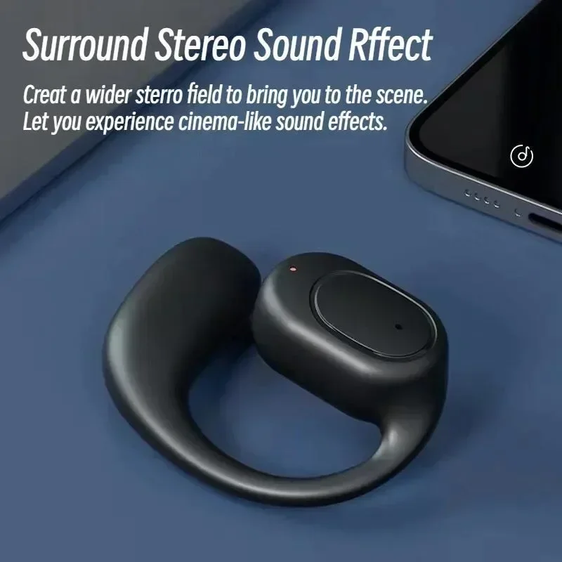 KY2 Single Wireless Earphones Air Conduction OWS Headphone HiFi Ear-Hook Music Sports Noise Cancel Headset For All Smartphones 3